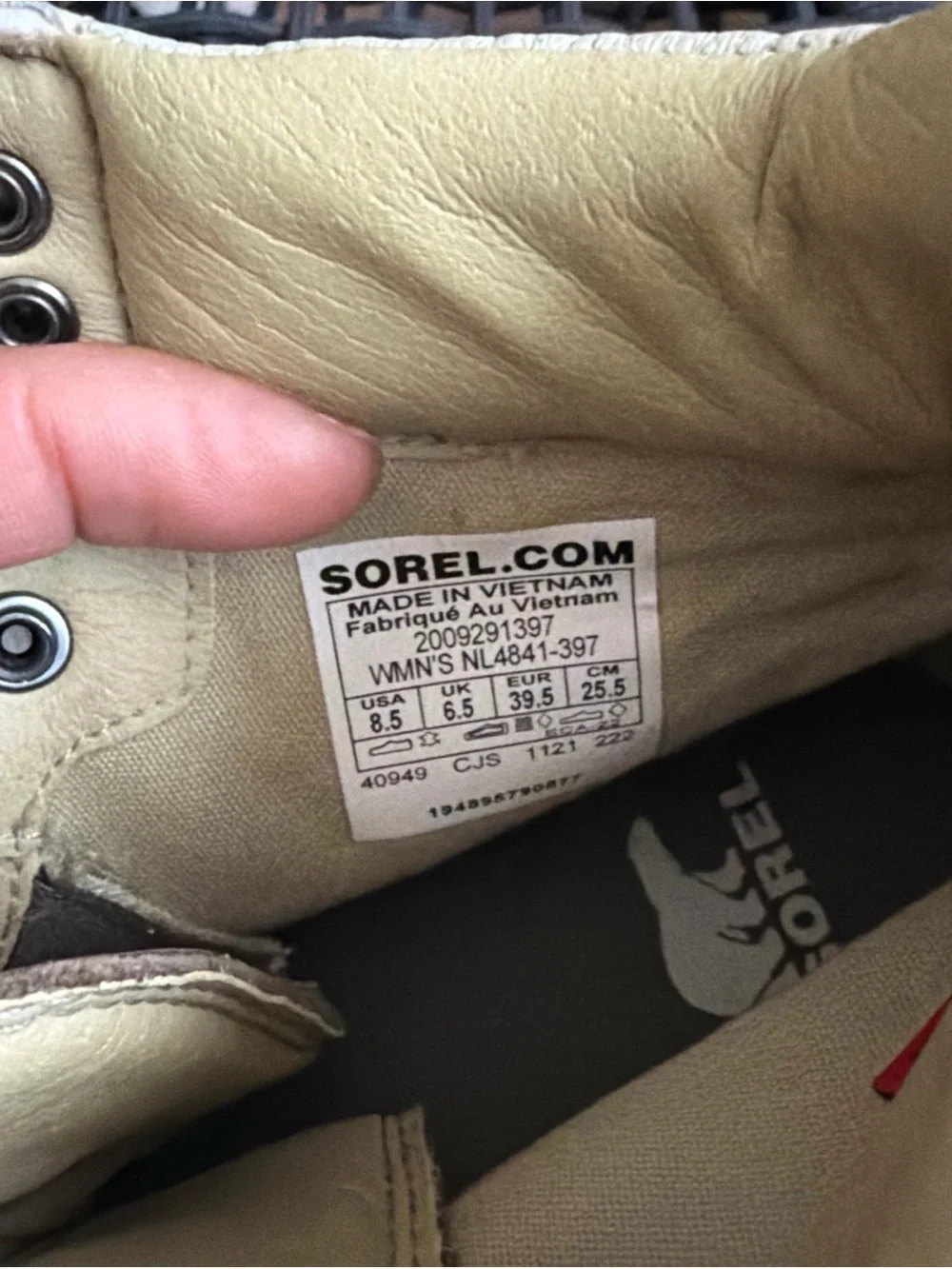 Sorel Kids Tan Boots with Green Laces